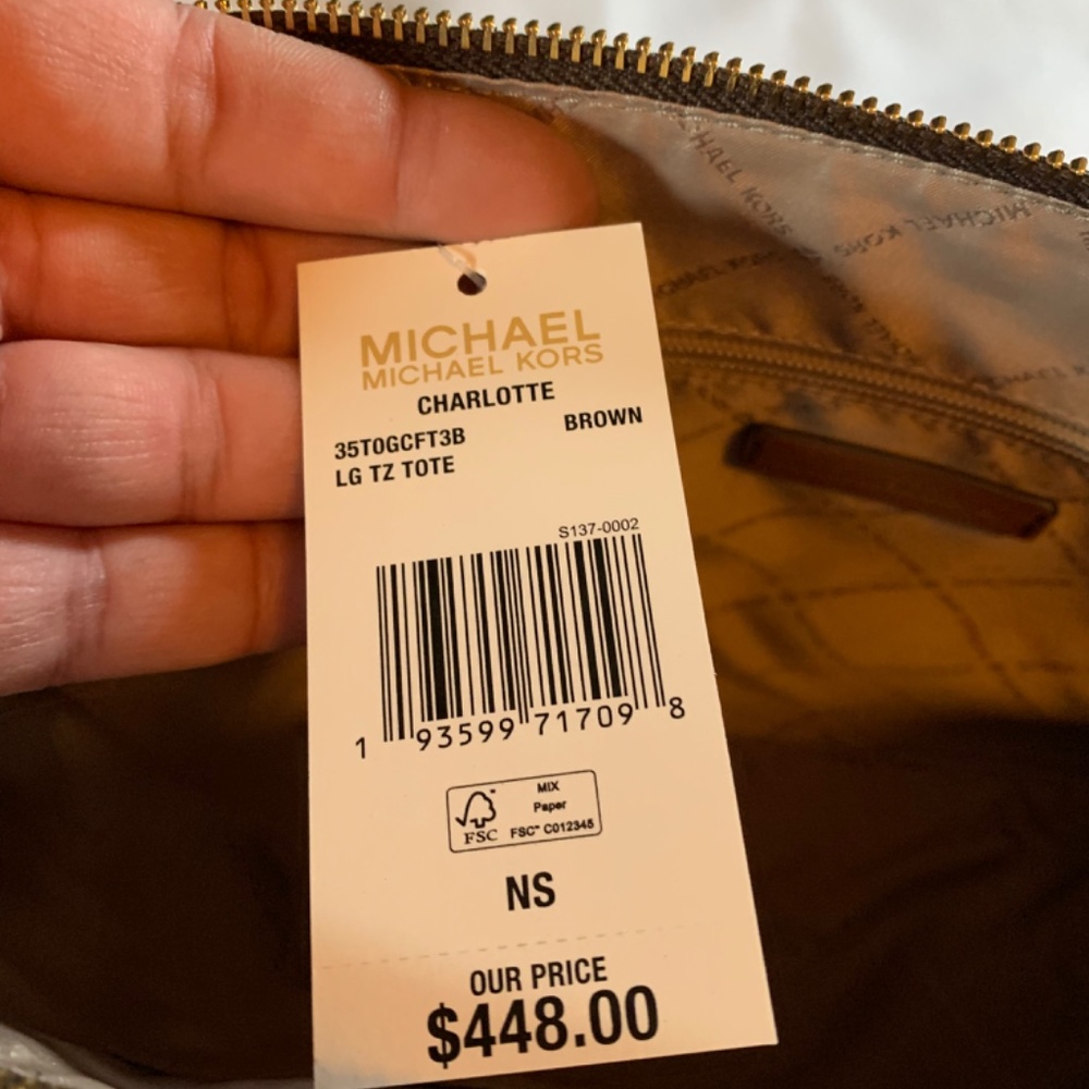 🎉Host Pick x2🎉 NWT Michael Kors Classic Charlotte Large Tote in Brown! - Picture 13 of 16